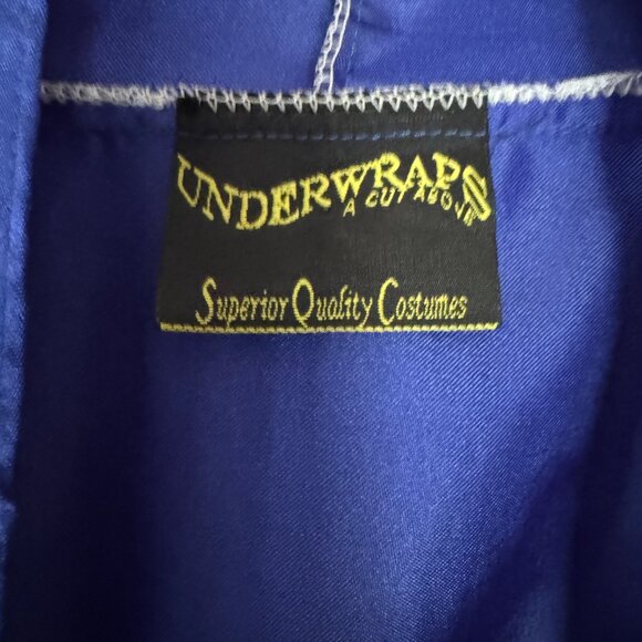 Underwraps Kimono Costume Dragon Women Blue Gold Full Length Satin Robe 1x Plus - Picture 6 of 12